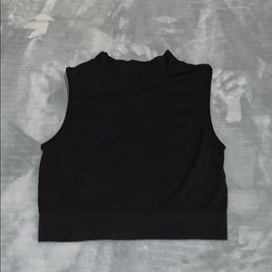 High Neck Open Back Cropped top.